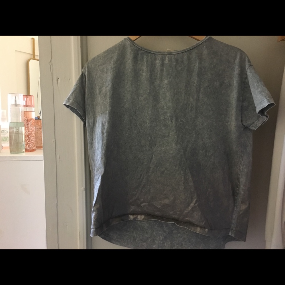 Zara silver metallic shirt